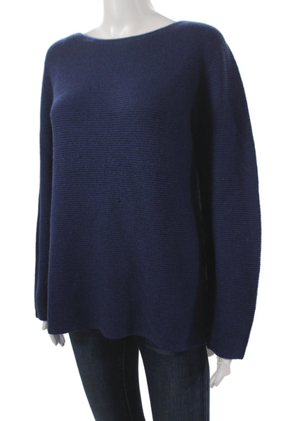 Blue Les Copains Unisex Dark Blue Classic Pullover Sweaters Round Neck Size S