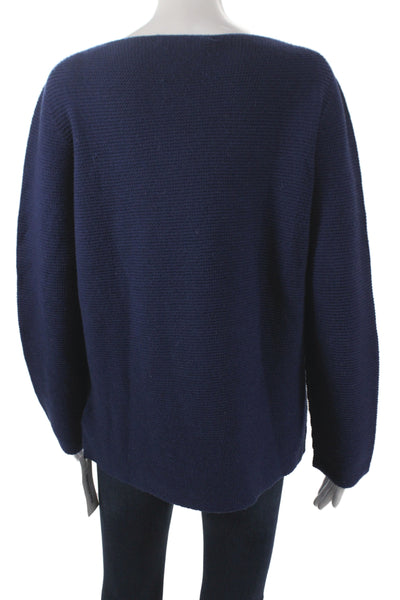 Blue Les Copains Unisex Dark Blue Classic Pullover Sweaters Round Neck Size S