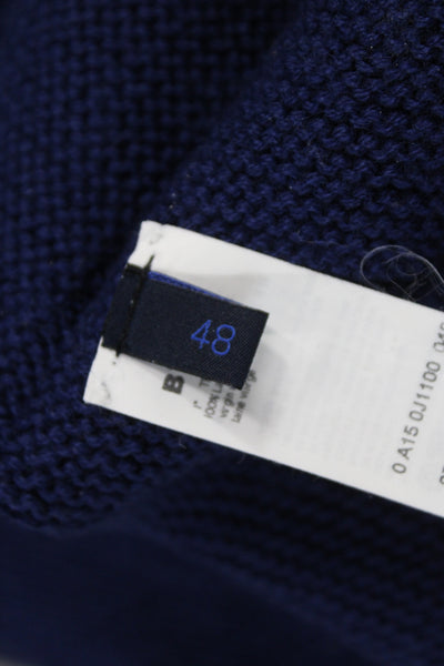 Blue Les Copains Unisex Dark Blue Classic Pullover Sweaters Round Neck Size S