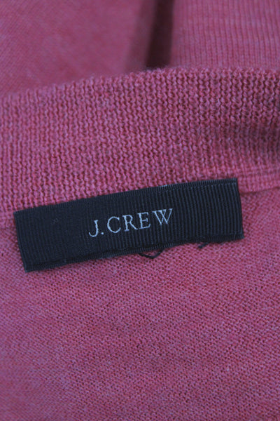 J Crew Women Red Cotton Polyester Pullover Sweater Crew Neck 3/4 Sleeve Size M