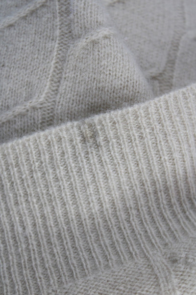 Wendy B Unisex Pullover Sweater Beige Wool Blend Argyle Mock Neck Size L