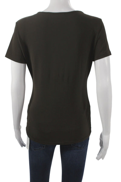 Valentino Women Basic T-Shirt Black Designer Short Sleeve Size 46