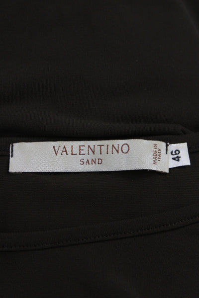 Valentino Women Basic T-Shirt Black Designer Short Sleeve Size 46