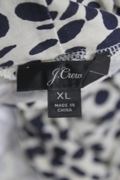 J Crew Women Basic Polka Dot Mock Neck Long Sleeve Cotton Blouse Size XL