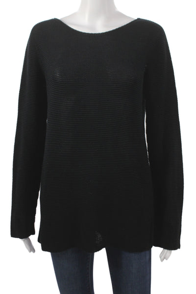 Blue Les Copains Unisex Pullover Black Cotton Round Neck Longsleeve Size M