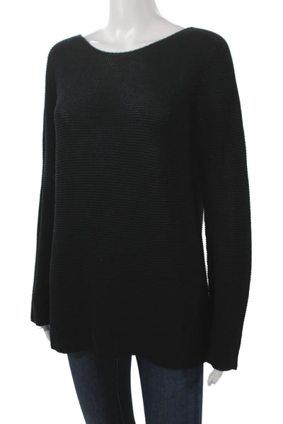 Blue Les Copains Unisex Pullover Black Cotton Round Neck Longsleeve Size M