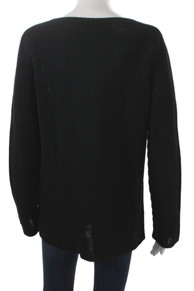 Blue Les Copains Unisex Pullover Black Cotton Round Neck Longsleeve Size M