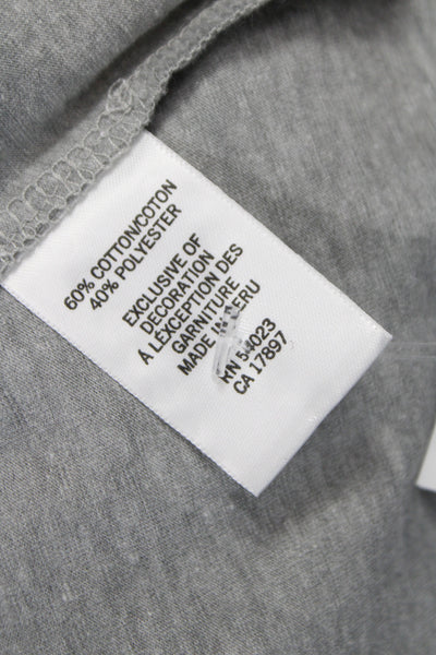Banana Republic Women Gray Round Neck Short Sleeve T-Shirt Size L