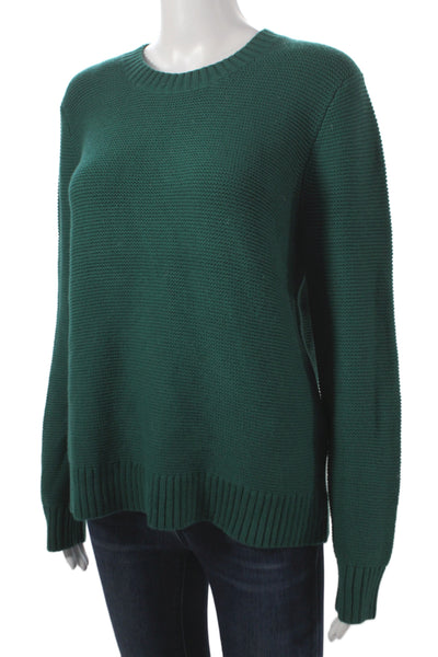 J Crew Unisex Pullover Sweater Green Cotton Blend Size M