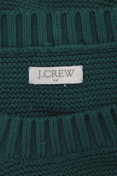 J Crew Unisex Pullover Sweater Green Cotton Blend Size M