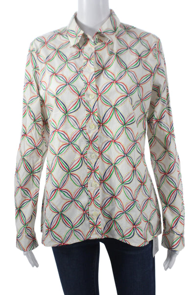 Cacharel Women Basic Button-Up Multicolor Collared Long Sleeve Size 42
