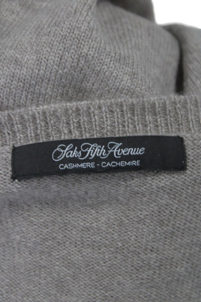 Saks Fifth Avenue Unisex Pullover Sweater Beige Round Neck Long Sleeve Size M