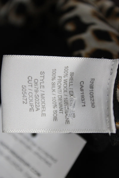 Equipment Femme Women Black Wool Animal Print Pullover Size M