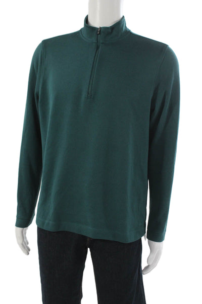 Rhone Mens Long Sleeve Pullover Mock Neck Polyester Green Size L