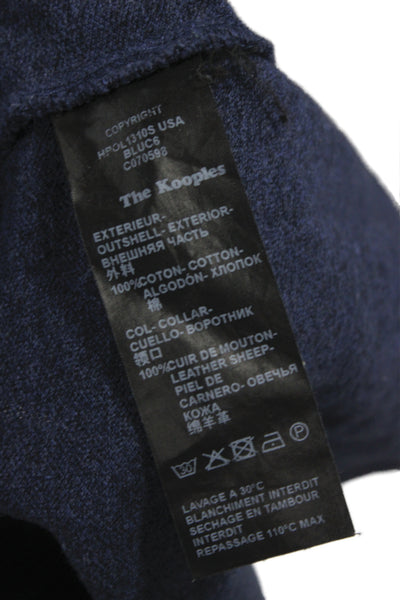 Sport The Kooples Mens Long Sleeve Henley T-Shirt Blue Cotton Basic Size M