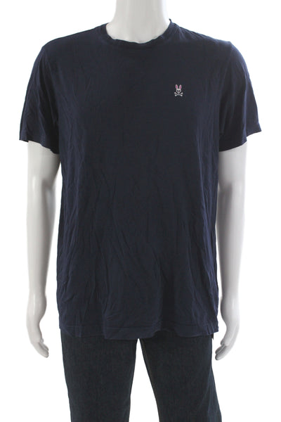 Psycho Bunny Mens Blue Cotton Basic T-Shirt Short Sleeve Crew Neck Size 6