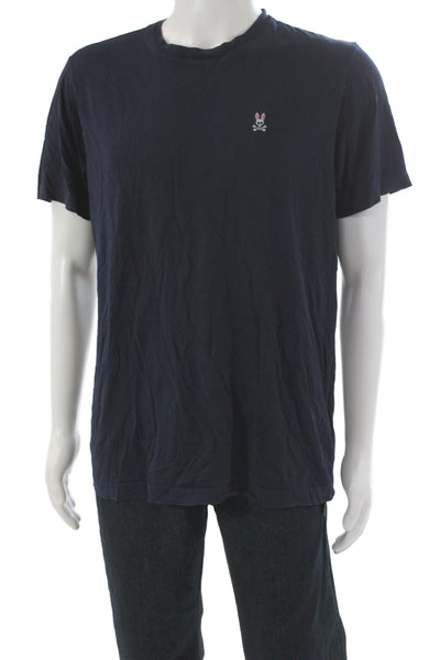 Psycho Bunny Mens Blue Cotton Basic T-Shirt Short Sleeve Crew Neck Size 6