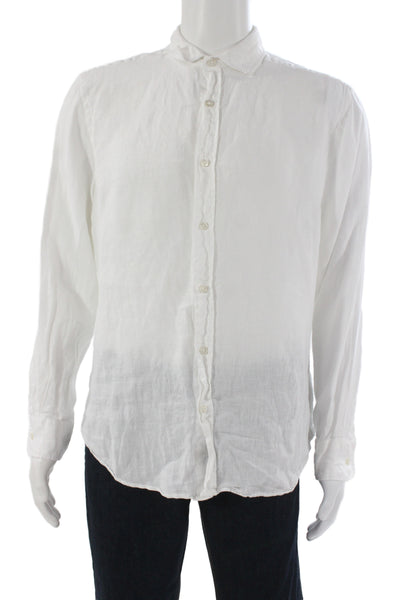 Charles Tyrwhitt Mens Collared Button Down Long Sleeve White Size Medium