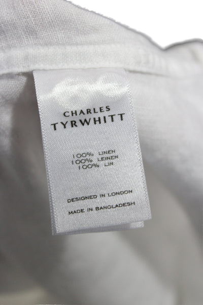 Charles Tyrwhitt Mens Collared Button Down Long Sleeve White Size Medium