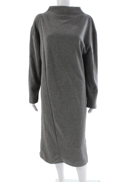 Zara Womens Sweater Dress Gray Long Sleeve Mock Neck Midcalf Size S