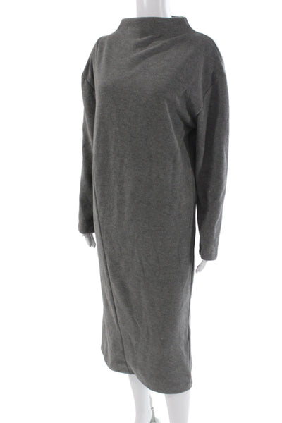 Zara Womens Sweater Dress Gray Long Sleeve Mock Neck Midcalf Size S