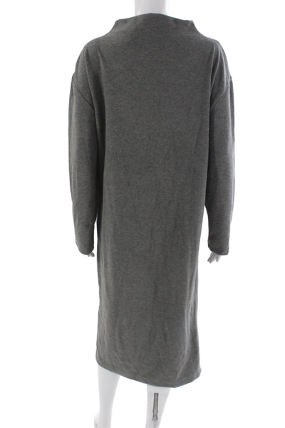Zara Womens Sweater Dress Gray Long Sleeve Mock Neck Midcalf Size S