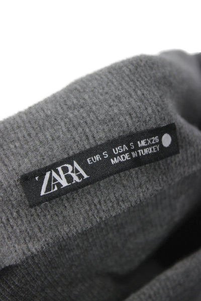 Zara Womens Sweater Dress Gray Long Sleeve Mock Neck Midcalf Size S