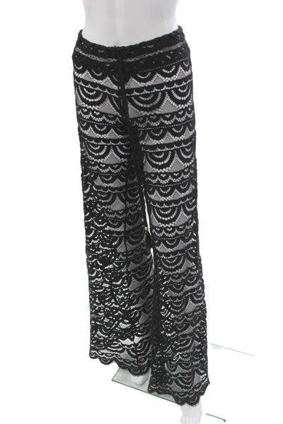 PilyQ Womens Black Geometric Polyamide Beach Cover Up Size M