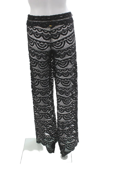 PilyQ Womens Black Geometric Polyamide Beach Cover Up Size M