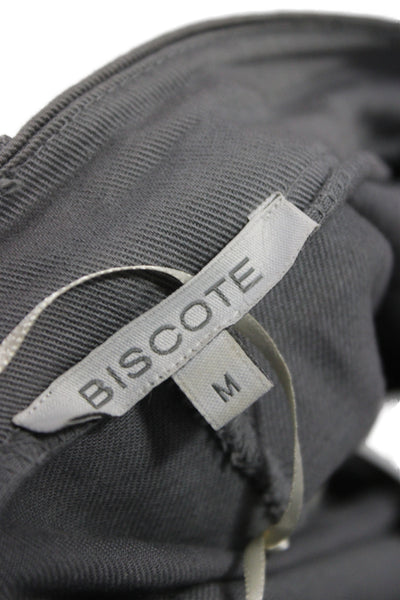 Biscote Women Military Cargo Pants Gray Cotton Button Inseam 24 Size M