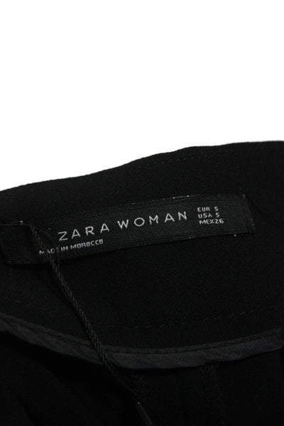 Zara Woman Womens Dress Pants Black Polyester Zip Sailor Solid Size S