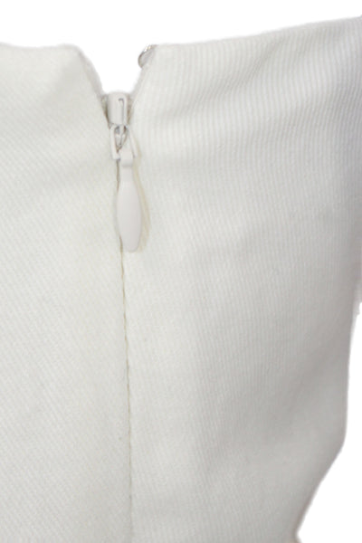 Intermix Women Romper White Cotton Square Neck Sleeveless Zip Size 10