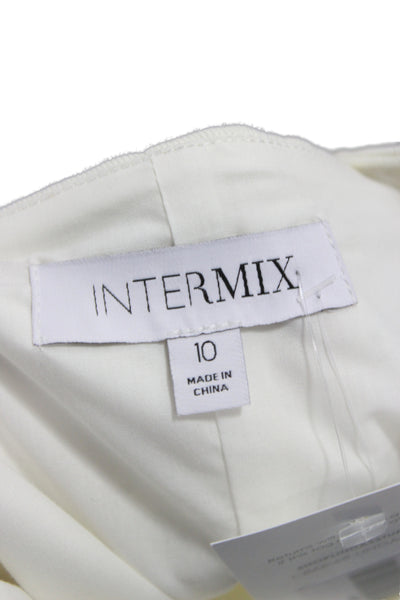 Intermix Women Romper White Cotton Square Neck Sleeveless Zip Size 10