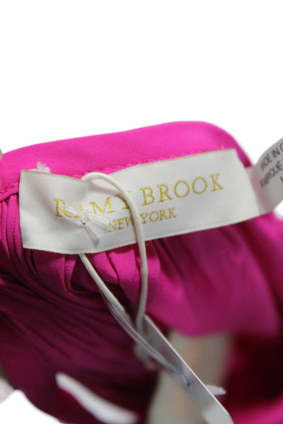 Ramy Brook Womens Blouson Pink Sleeveless High Neck Button Mini Dress Size M