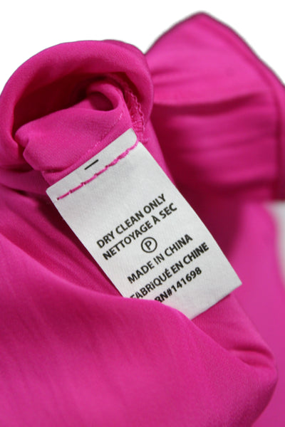 Ramy Brook Womens Blouson Pink Sleeveless High Neck Button Mini Dress Size M