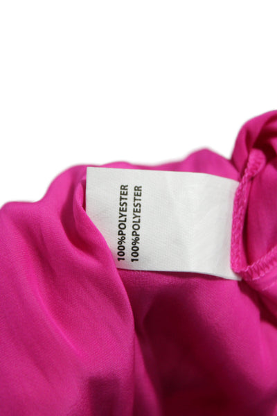Ramy Brook Womens Blouson Pink Sleeveless High Neck Button Mini Dress Size M