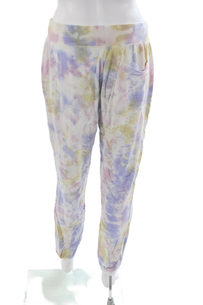 YFB Women Jogger Pants Multicolor Tie Dye Rayon Drawstring Size L