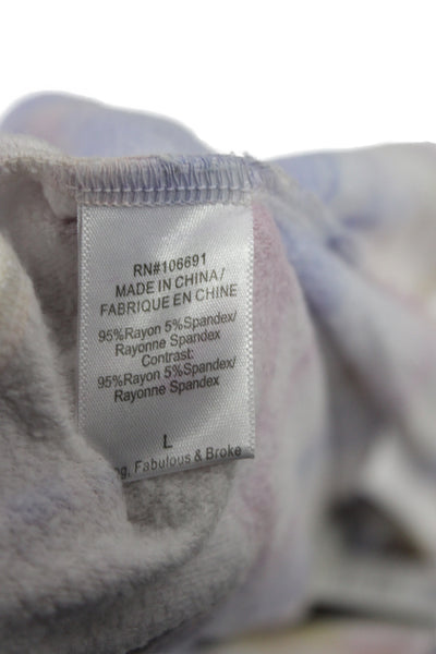 YFB Women Jogger Pants Multicolor Tie Dye Rayon Drawstring Size L