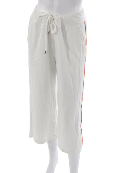 Sundry Womens Striped White Capri Pants Polyester Drawstring Waist Size 3