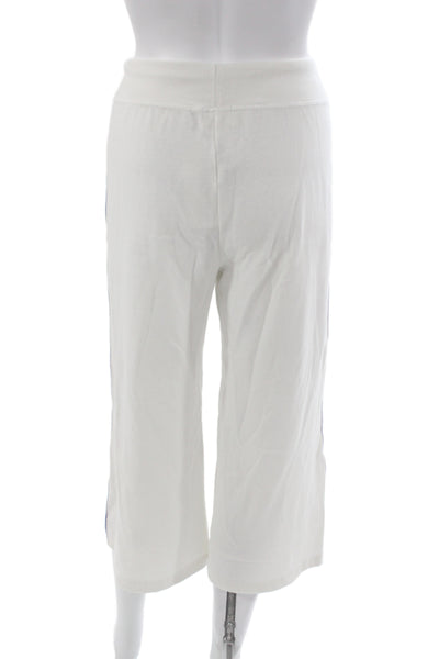 Sundry Womens Striped White Capri Pants Polyester Drawstring Waist Size 3