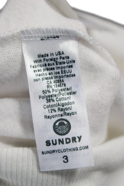 Sundry Womens Striped White Capri Pants Polyester Drawstring Waist Size 3