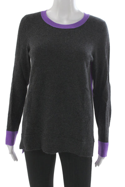C by Bloomingdales Womens Cashmere Pullover Sweater Gray Crew Neck Size M