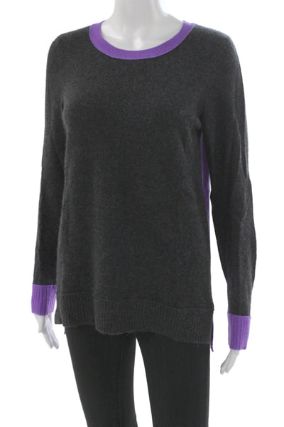 C by Bloomingdales Womens Cashmere Pullover Sweater Gray Crew Neck Size M