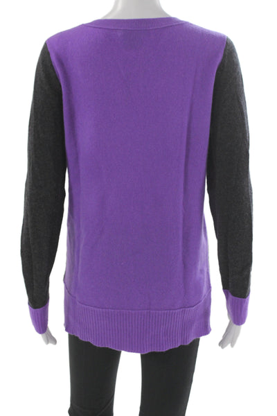 C by Bloomingdales Womens Cashmere Pullover Sweater Gray Crew Neck Size M