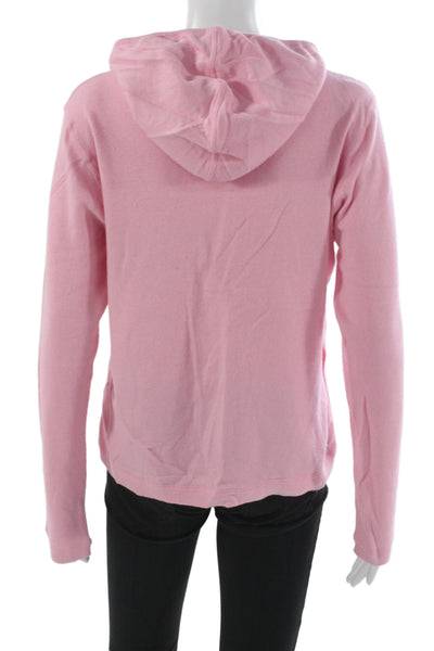 Lilly Pulitzer Womens Full Zip V-Neck Cotton Sweater Pink Long Sleeve Size M
