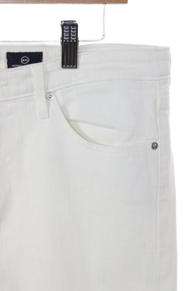 AG Adriano Goldschmied Women Skinny High Rise Jeans White Cotton Blend Size 29