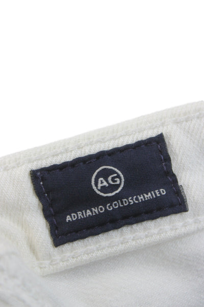 AG Adriano Goldschmied Women Skinny High Rise Jeans White Cotton Blend Size 29