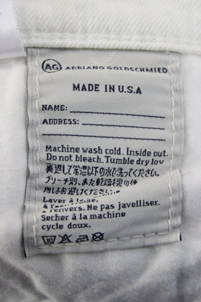 AG Adriano Goldschmied Women Skinny High Rise Jeans White Cotton Blend Size 29