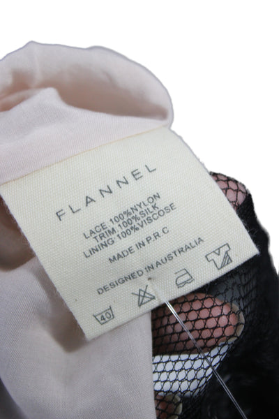 Flannel Womens Kimono Blouse Black Floral Nylon Short Sleeve Gothic Size 0