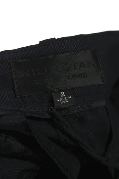 Nili Lotan Womens Dress Pants Black Wool Blend Zip Inseam 26 Size 2